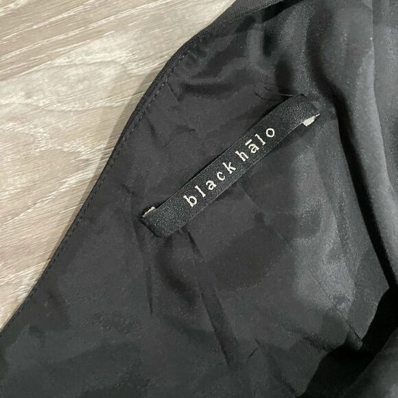 Black Halo One Shoulder Mini Dress with Ruched Chiffon Side Panel - Picture 6 of 8